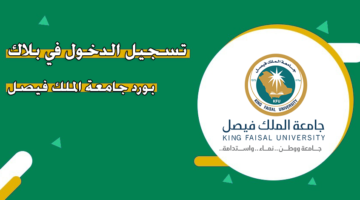 تسجيل الدخول في بلاك بورد جامعة الملك فيصل